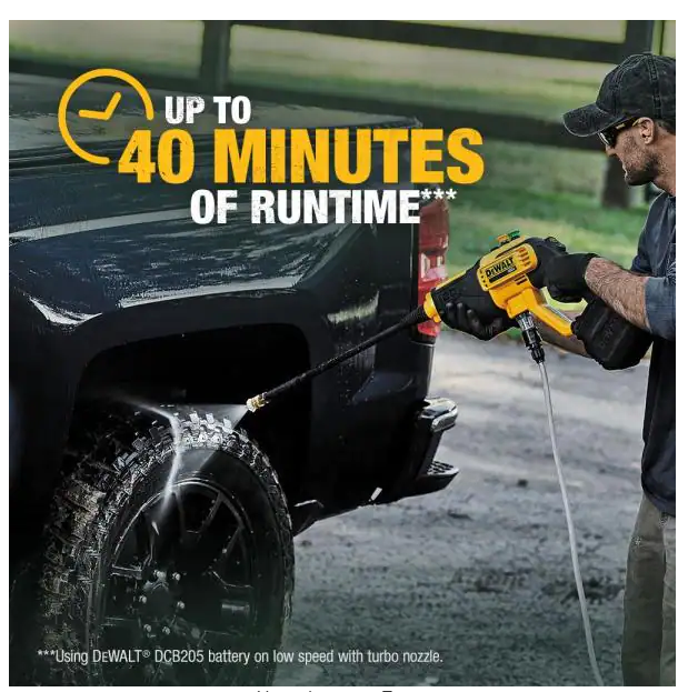 DEWALT 20V MAX 550 PSI 1.0 GPM Cold Water Cordless Electric Power Cleaner with 4 Nozzles, (1) 5.0 Ah Battery and Charger