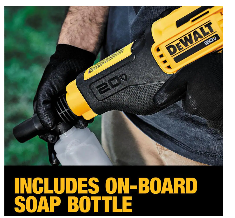 DEWALT 20V MAX 550 PSI 1.0 GPM Cold Water Cordless Electric Power Cleaner with 4 Nozzles, (1) 5.0 Ah Battery and Charger