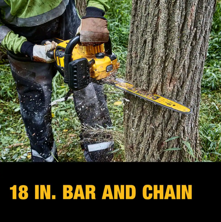 DEWALT 18" 60V MAX Brushless Cordless Battery Powered Chainsaw Kit with (1) FLEXVOLT 3Ah Battery & Charger